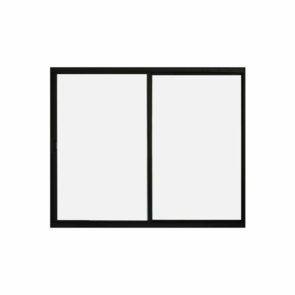 Janela De Correr 2 Folhas S/grade Aluminio Preto 1.00 X 1.20