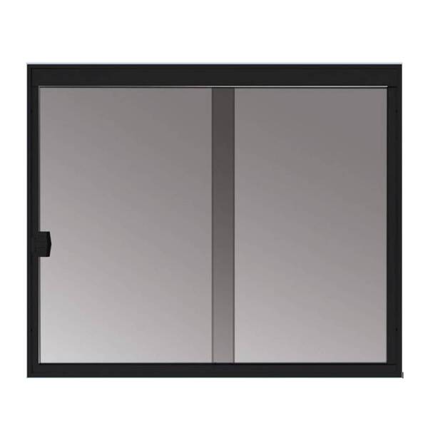Janela De Correr 2F M2 Vidro Fumê 8Mm Temperado Alumínio Preto