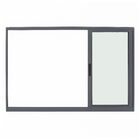 Janela de Correr 3 Folhas Alumínio Pintado Cinza com Vidro Comum Transparente 1,00x2,00m Linha Vivace Artens