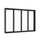 Janela de Correr 4 Folhas Alumínio Pintado Preto Linha Slim com Vidro Liso Incolor 1,00x1,20m Líder