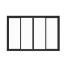 Janela de Correr 4 Folhas Alumínio Pintado Preto Linha Slim com Vidro Liso Incolor 1,00x1,50m Líder