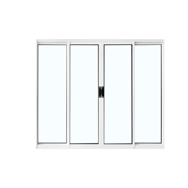 Janela de Correr 4 Folhas Alumínio Pintado Branco Classic com Vidro Transparente 100x100cm CRV