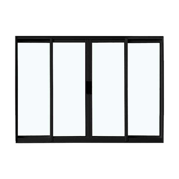Janela de Correr 4 Folhas Alumínio Pintado Preto Classic com Vidro Transparente 100x100cm CRV