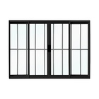 Janela de Correr 4 Folhas Alumínio Pintado Preto Classic Grade Vertical com Vidro Transparente 100x100cm CRV