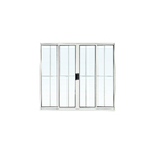 Janela de Correr 4 Folhas Alumínio Pintado Branco com Grade Vertical 1,00x1,00m Linha Slim Líder