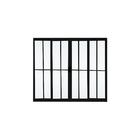 Janela de Correr 4 Folhas Alumínio Pintado Preto com Grade Vertical 1,00x1,00m Linha Slim Líder