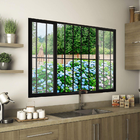 Janela de Correr 4 Folhas C/ Grade 1.00 X 1.00 Alumínio Preto