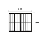 Janela de Correr 4 Folhas C/ Grade 1.00 X 1.00 Alumínio Preto