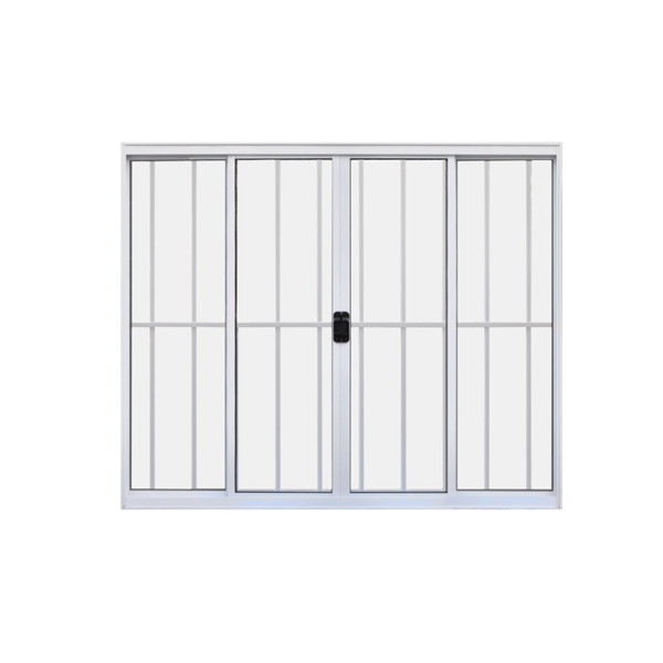 Janela De Correr 4 Folhas C/grade Alumínio Branco 1.00 X 2.00