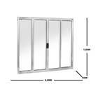 Janela de Correr 4 Folhas Central Brilhante 100x200cm Ecosul