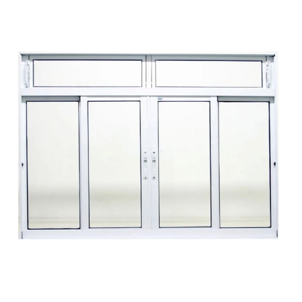 Janela De Correr 4 Folhas Com Bandeira Alumínio Branco 120x20