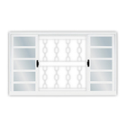 Janela de Correr 4 Folhas com Grade Elo 100x120cm Branco MGM