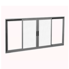 Janela de Correr 4 Folhas Alumínio Pintado Cinza com Tela Mosquiteira Sob Medida Linha 25 OGB Esquadrias