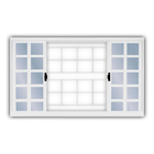 Janela de Correr 4 Folhas com Grade Quadriculada 100x100cm Branco MGM