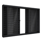 Janela de Correr 6 Folhas Aço Pintado Preto Aço Pronto com Vidro 100x100cm Riobras