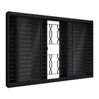 Janela de Correr 6 Folhas Aço Pintado Preto Aço Pronto Grade Elo com Vidro 120x150cm Riobras