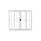 Janela De Correr Abertura Central 4 Folhas Grade Vidro Liso 1