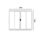 Janela De Correr Abertura Central 4 Folhas Vidro Liso 100x150