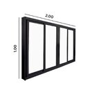 Janela De Correr Abertura Central 4 Folhas Vidro Liso 100x200