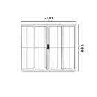 Janela De Correr Abertura Central 4 Folhas Vidro Liso 100x200