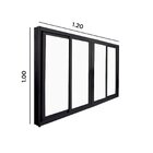 Janela De Correr Abertura Central Premium 4 Folhas Vidro Liso