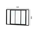 Janela De Correr Abertura Dupla 2 Folhas Vidro Liso 100x120cm