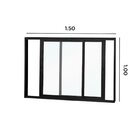 Janela De Correr Abertura Dupla 2 Folhas Vidro Liso 100x150cm