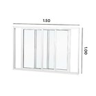 Janela De Correr Abertura Dupla 3 Folhas Vidro Liso 100x150cm