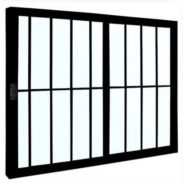 Janela De Correr Alumínio 100 X 150 X 8 Cm Grade 2 Folhas V.