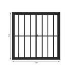 Janela de Correr 2 Folhas Alumínio Pintado Preto Linha Slim com Grade Vertical e Vidro Liso Incolor 1,00x1,00m Líder