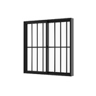 Janela de Alumínio de Correr 2 Folhas 100x100cm com Grade e Vidro 3mm Slim Líder Preta
