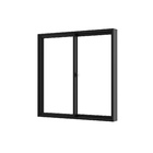 Janela de Correr 2 Folhas Alumínio Pintado Preto Linha Slim com Vidro Liso Incolor 1,00x1,00m Líder