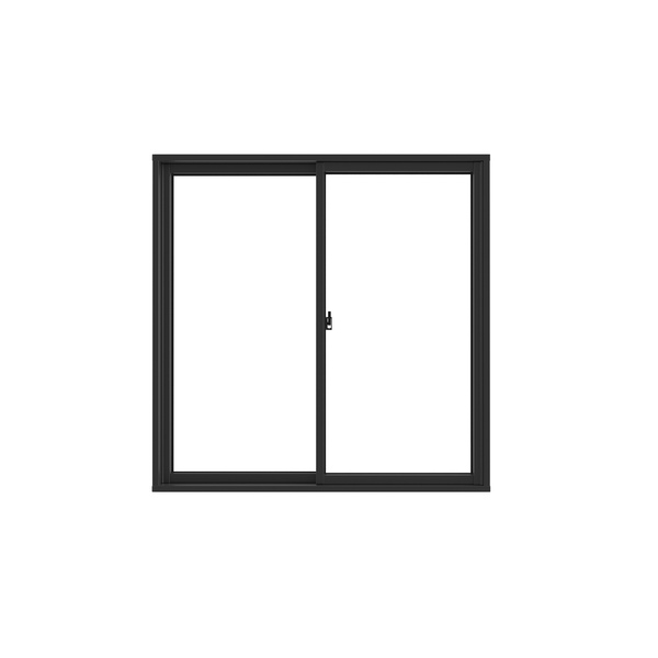 Janela de Correr 2 Folhas Alumínio Pintado Preto Linha Slim com Vidro Liso Incolor 1,00x1,00m Líder