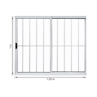 Janela de Alumínio de Correr 2 Folhas 100x120cm com Grade e Vidro 3mm Home 3A Alumínio Branca