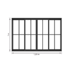 Janela de Alumínio de Correr 4 Folhas 100x120cm com Grade e Vidro 3mm Slim Líder Preta