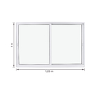 Janela de Alumínio de Correr 2 Folhas 100x120cm com Vidro 3mm Vivace Artens Branca