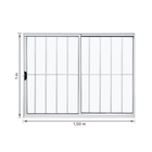 Janela de Alumínio de Correr 2 Folhas 100x150cm com Grade e Vidro 3mm Home 3A Alumínio Branca