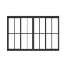 Janela de Correr 4 Folhas Alumínio Pintado Preto Linha Slim com Grade Vertical e Vidro Liso Incolor 1,00x1,50m Líder