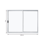 Janela de Alumínio de Correr 2 Folhas 100x150cm Home 3A Alumínio Branca