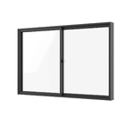 Janela de Alumínio de Correr 2 Folhas 100x150cm com Vidro 3mm Slim Líder Preta