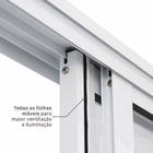 Janela de Alumínio de Correr 2 Folhas 100x150cm com Vidro 3mm Vivace Artens Branca
