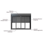 Janela de Alumínio de Correr 2 Folhas 120x150cm com Persiana Blackout e Vidro 3mm Vivace Artens Cinza