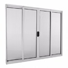 Janela De Correr Alumínio 4 Folhas 2 Fixas Vidro Canelado Int