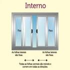 Janela De Correr Alumínio 4 Folhas Com Grade Mgm Sólida 120x1