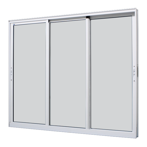 Janela De Correr Alumínio Branco 100x200 3 Folhas Móveis Sem