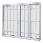 Janela De Correr Alumínio Branco 120x150 4 Folhas Com Grade J