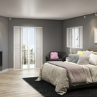 Janela Veneziana de Correr 6 Folhas Alumínio Pintado Branco com Grade Vertical 1,00x1,50m Linha Idea 3A Alumínio