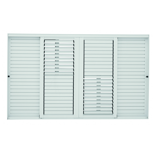 Janela Veneziana de Correr Alumínio Pintado Branco 1,00x1,50m Linha Aluminium Sasazaki