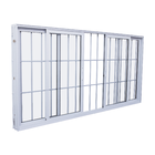 Janela de Correr 4 Folhas Alumínio Pintado Branco com Grade Quadrada 1,00x2,00m Linha Idea 3A Alumínio