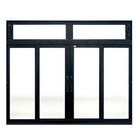 Janela De Correr Alumínio Preto 100x120 4 Folhas Com Bandeira